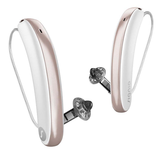 Signia Styletto 3IX Hearing Aids - Snow White Rose Gold